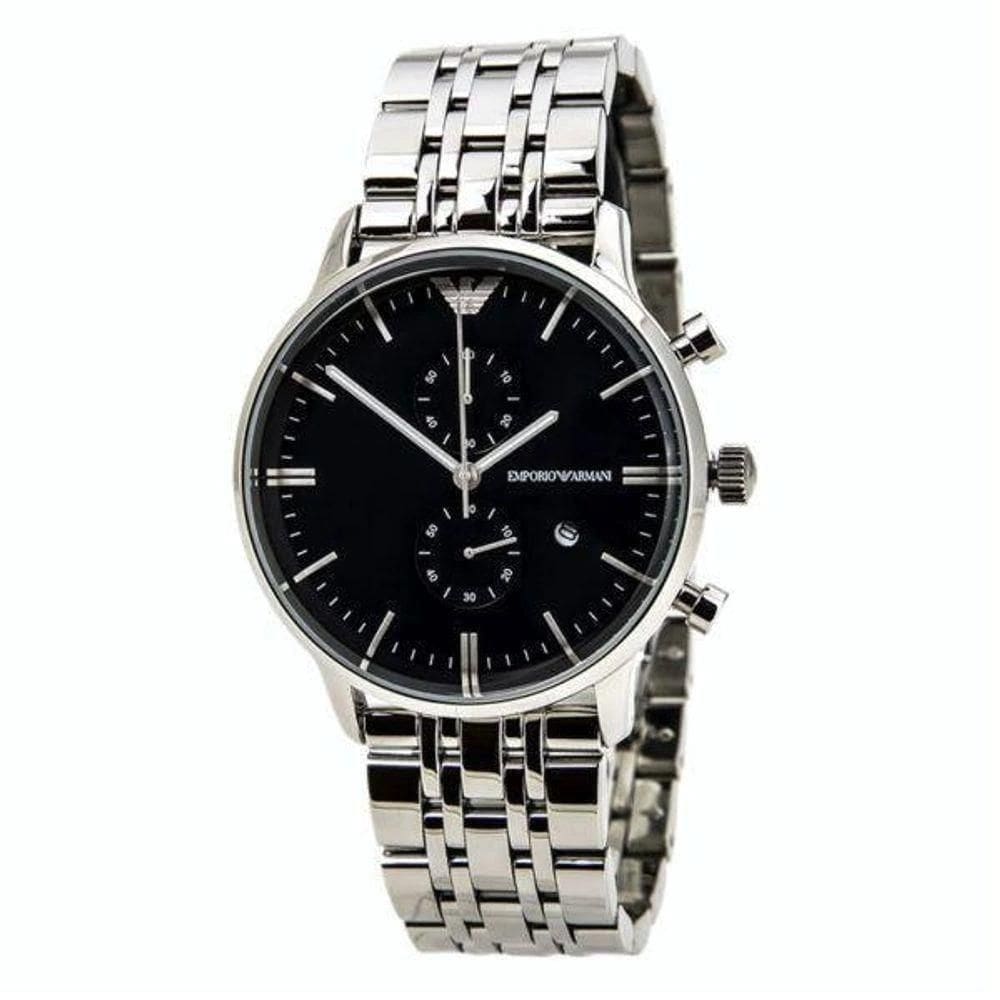 Relógio Masculino Empório Armani Ar1648 Prata Fundo Preto