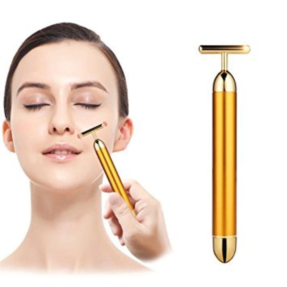 2 massageador anti rugas vibro facial ouro 24k renovacao pe