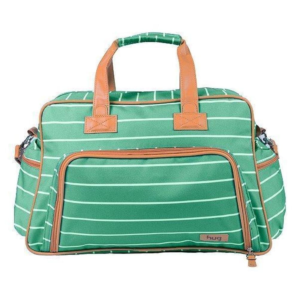 Bolsa De Maternidade Hug Grande Listrada Verde