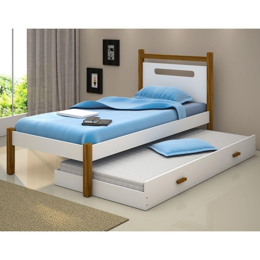 Cama Solteiro Helo Com Auxiliar E Colchões