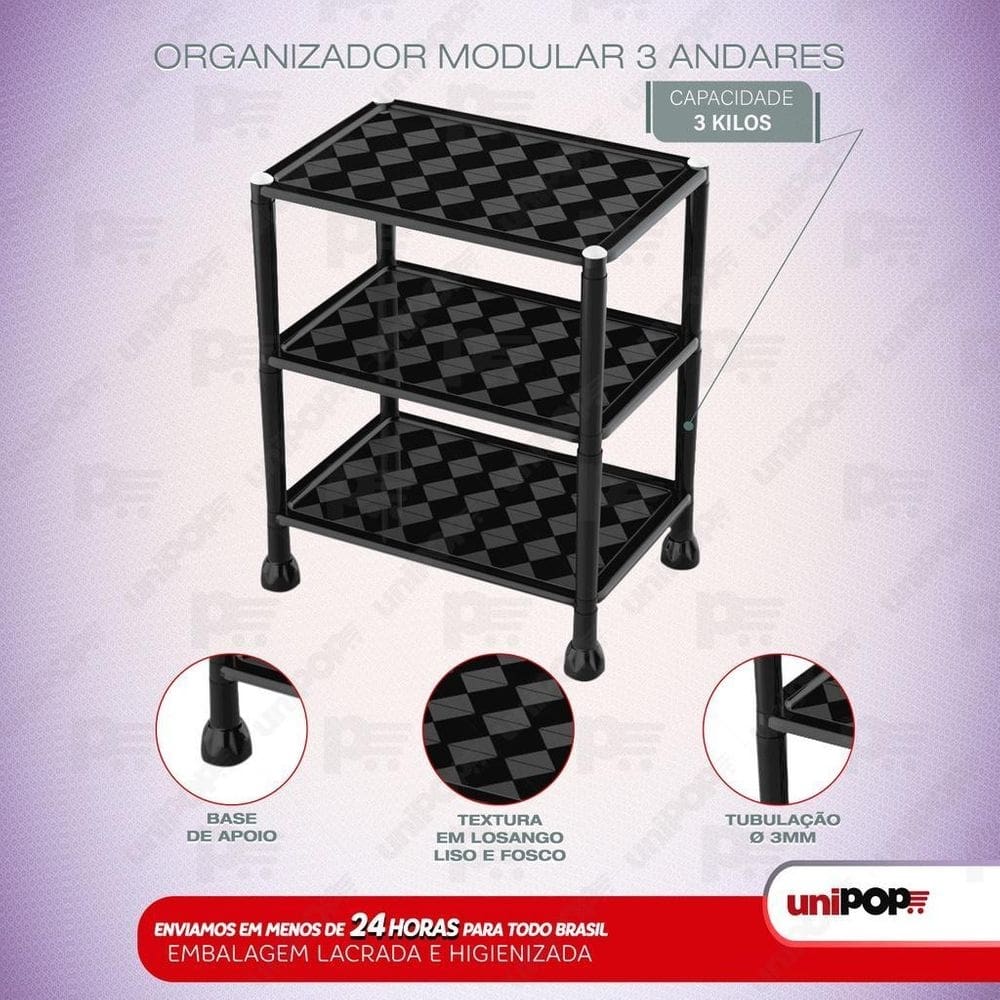 Estante prateleira modular 3 andares organizadora uninjet