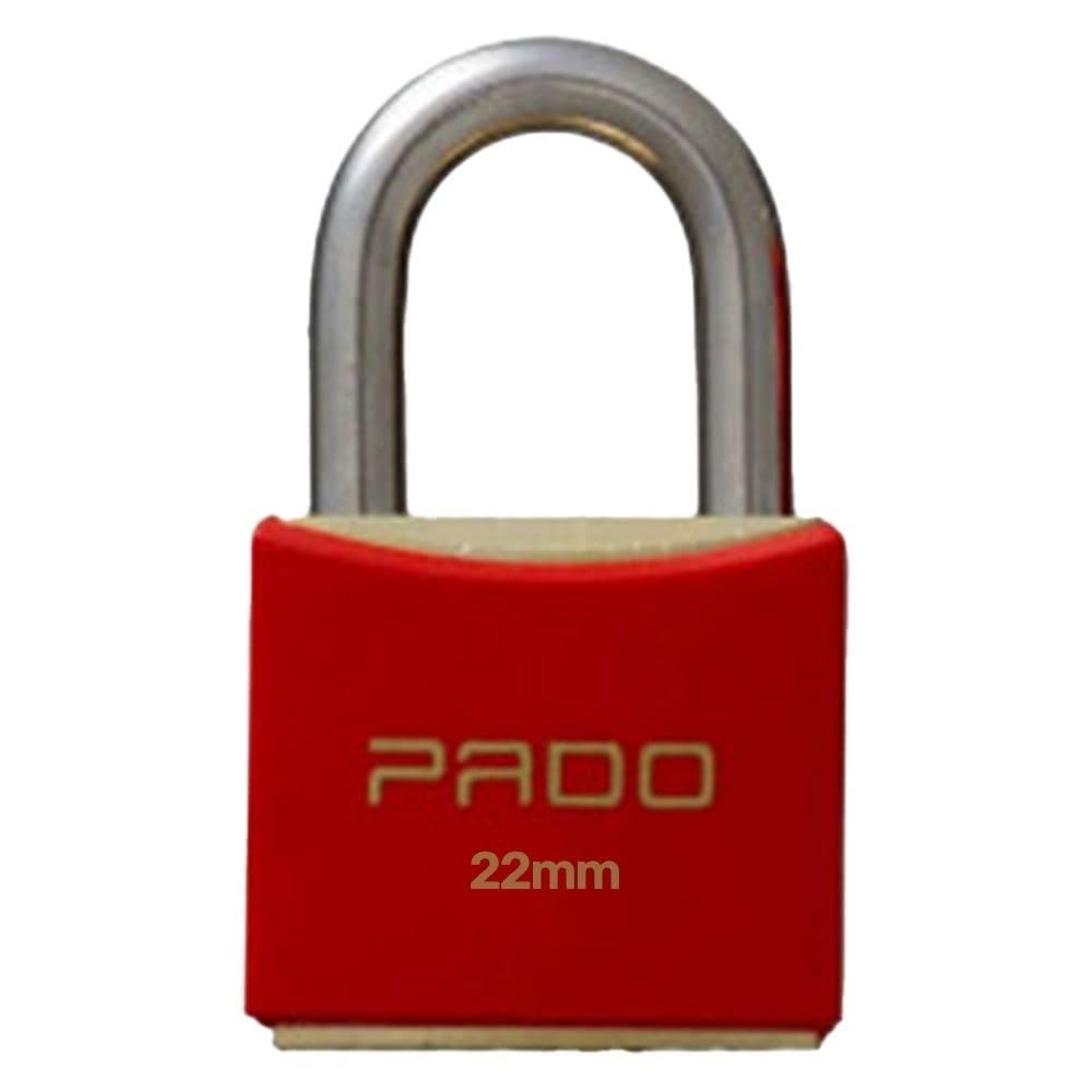 Cadeado de Aço 20mm Capa Termoplástica Vermelha PADO