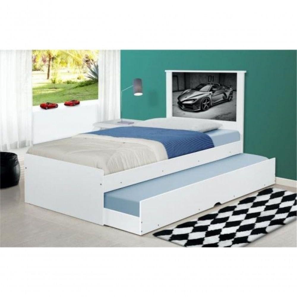 Bicama Solteiro Carro Sport Chumbo