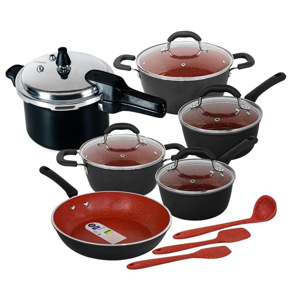 Conjunto de Panelas de Indução com Panela de Pressão de 4,2L Ceramic Life Select Super 9 Peças - Brinox