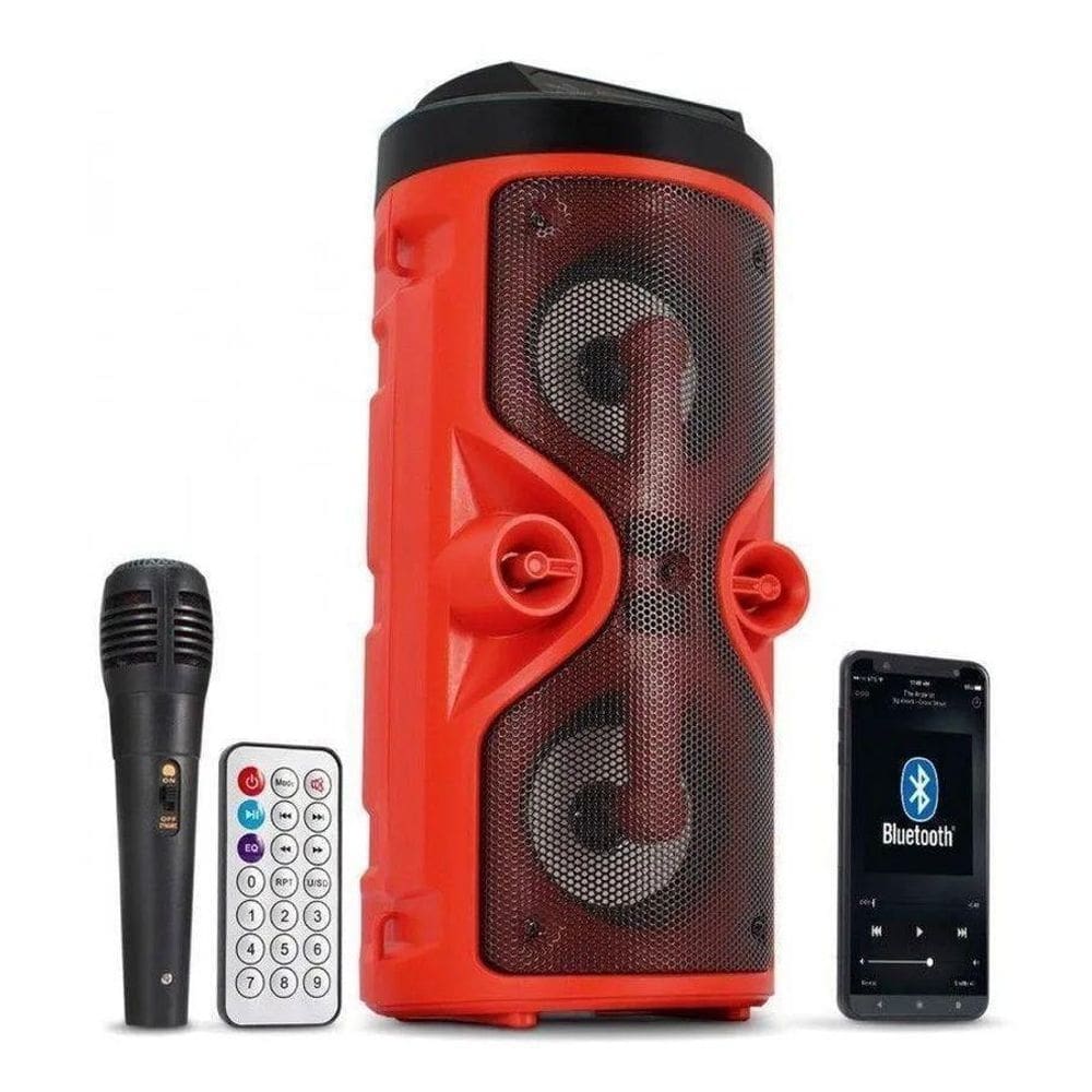Caixa som bluetooth portátil com alça d-s13 vermelha grasep