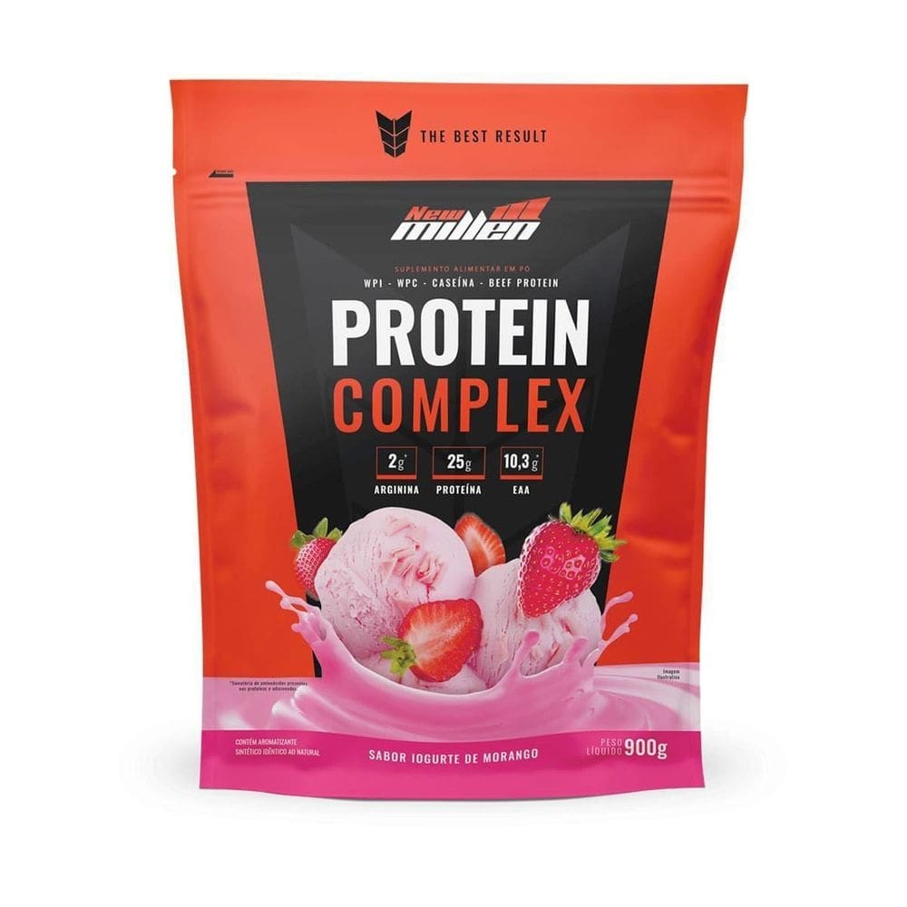 Protein complex - 900g refil iogurte de morango - new millen