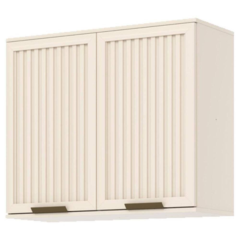 Armário Aéreo 2 Portas Ripado 80 cm Connect Off White – Henn