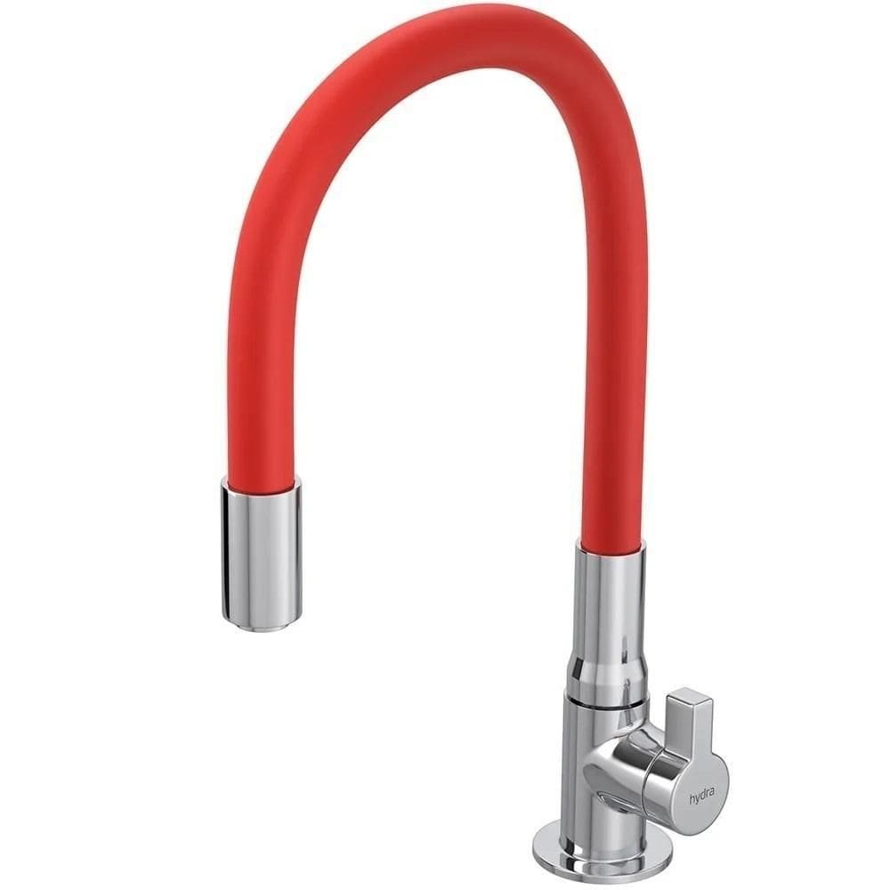 Torneira bancada flexível gourmet hydramotion vermelha