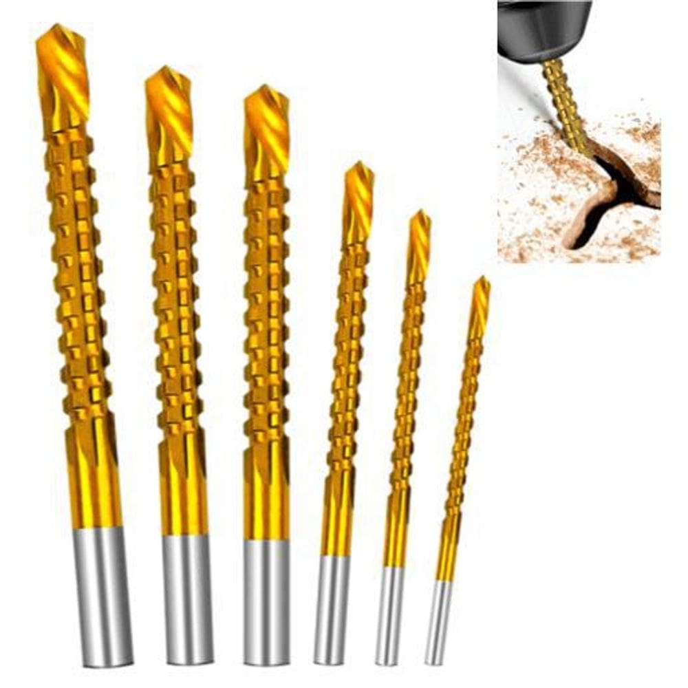 Kit c/6 brocas desbaste corte acabamento em madeira aluminio
