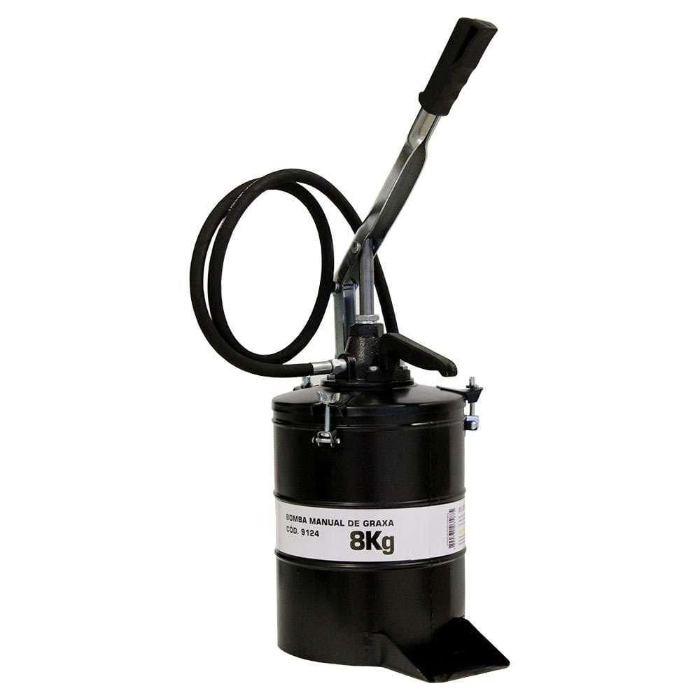 Bomba de graxa manual 8kg aço pvc mola -
