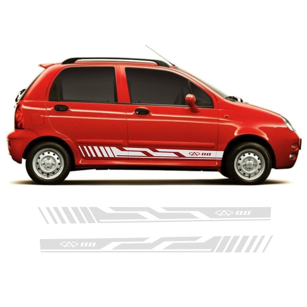 Adesivo lateral chery qq cq3 kit faixa colante fita tuning