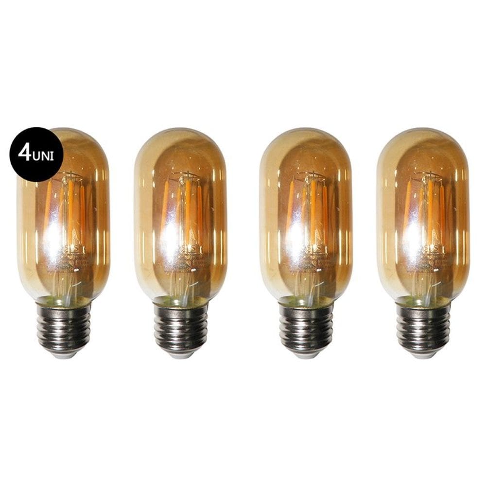 Lampadas de Led Kit 4 Multi Filamento Bivolt 30W Iluminação Retro Vintage