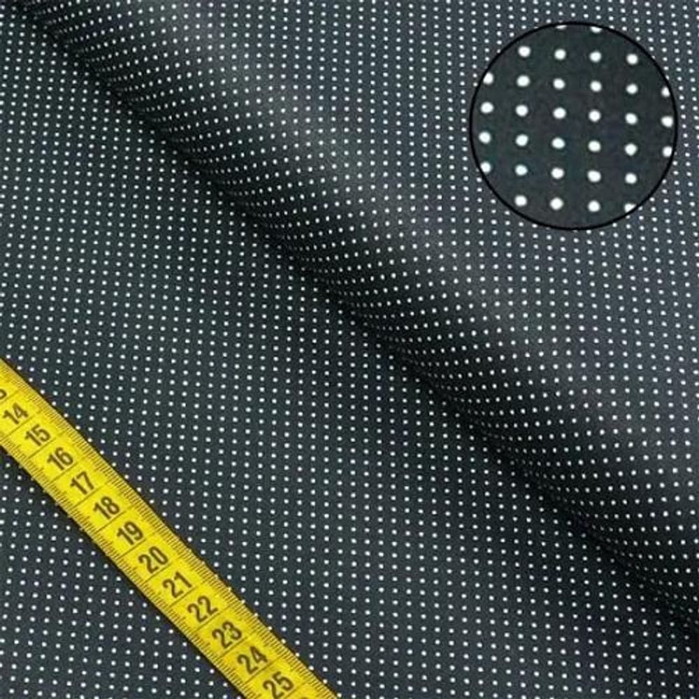 Tecido percal poá preto 10m x 2,20m - artesanato e decoração