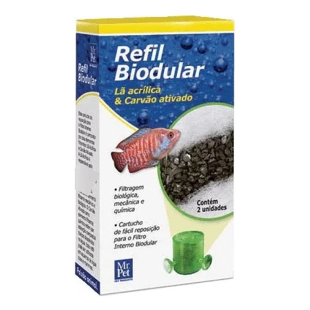 Refil Filtro Biodular Stillpet Lã Acrilica Carvão Ativado