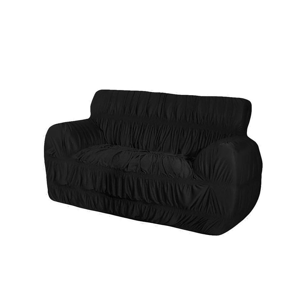 Capa de sofá elasticada 21 elásticos 2 lugares king preto