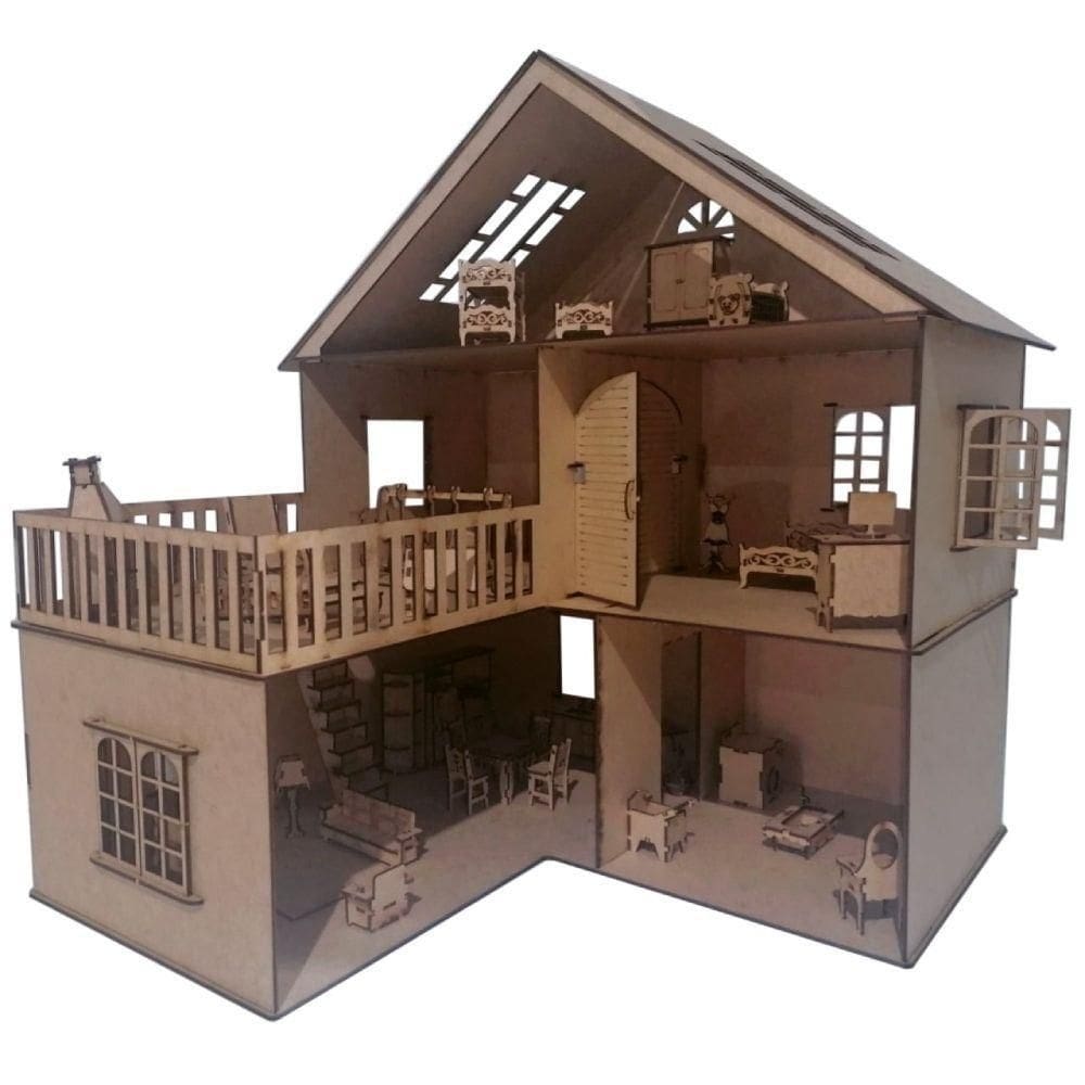 Casa Casinha Para Boneca Polly Lol Com Varanda 43Cm