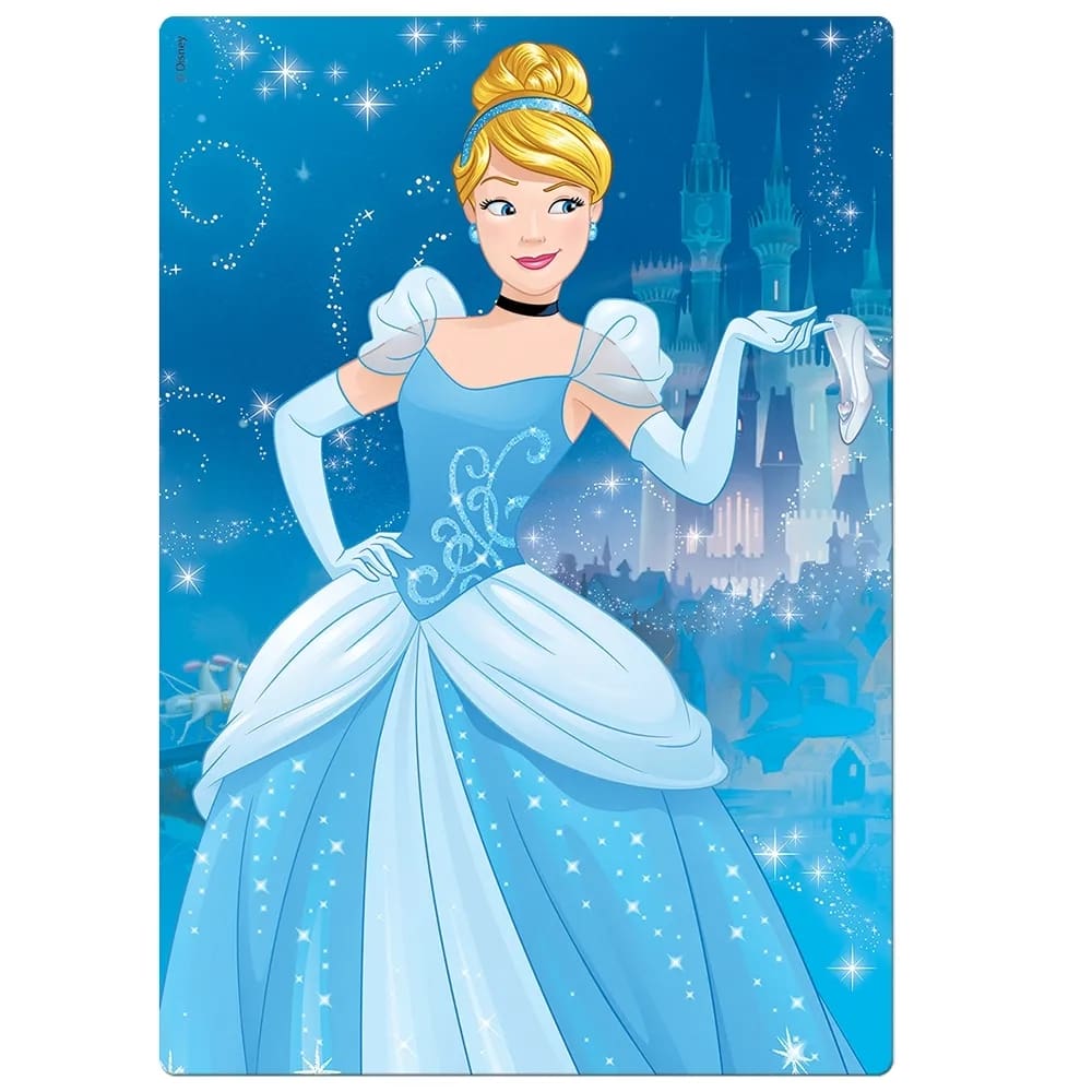 Quebra Cabeça Disney Princesas Cinderela ou Bela Ref 2349 60 Peças JAK Toyster Brinquedos