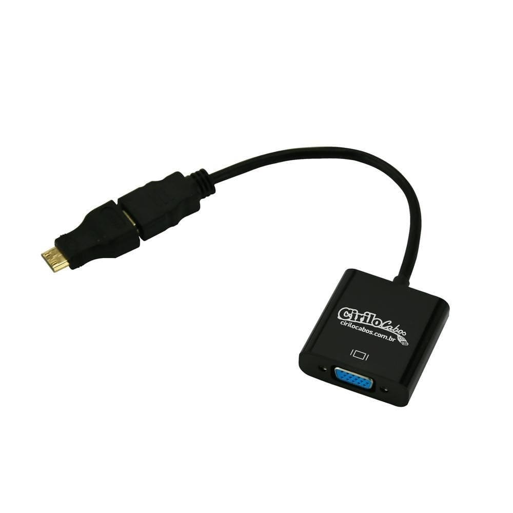 Kit cabo conversor hdmi para vga + adaptador