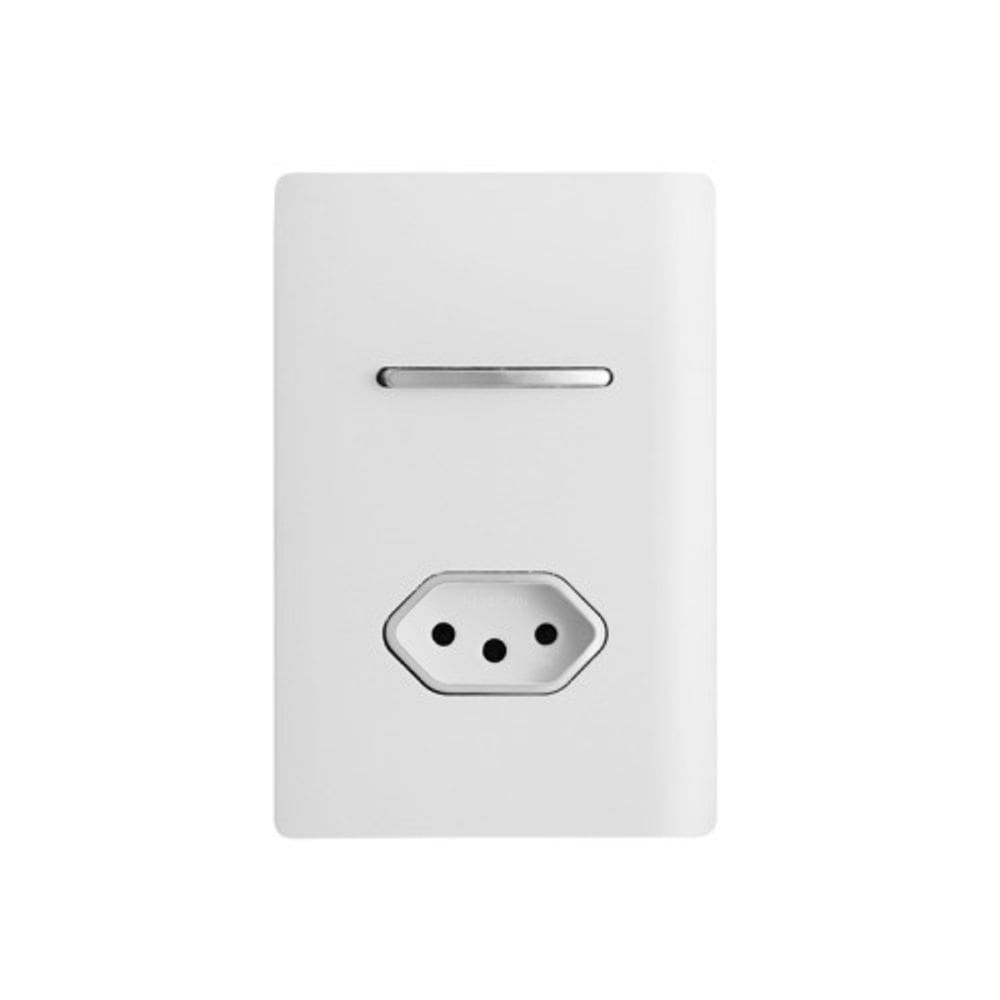 Interruptor com tomada 20a branco brilhante novara
