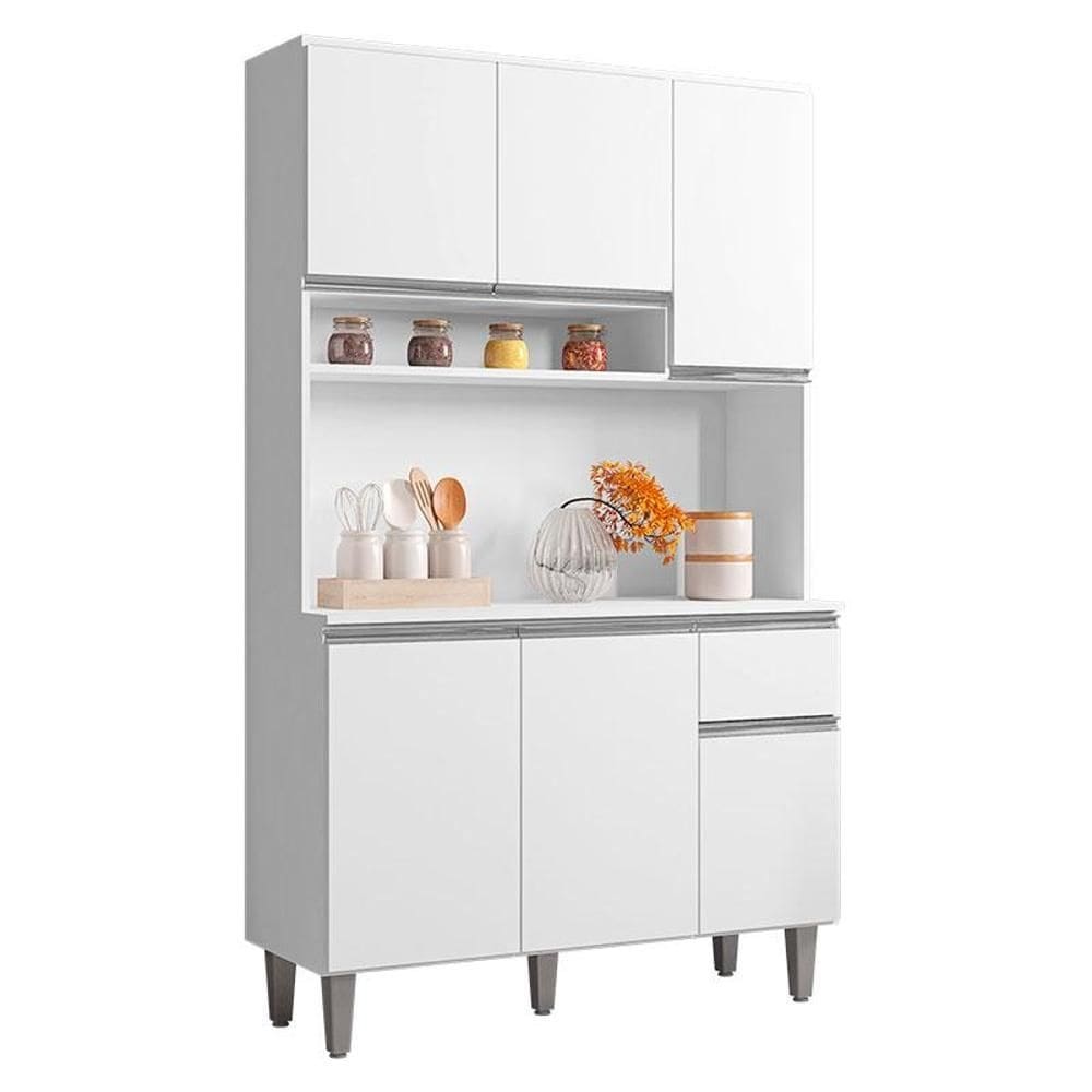 Armário para Cozinha Kit Márcia Branco Brilho - AJL
