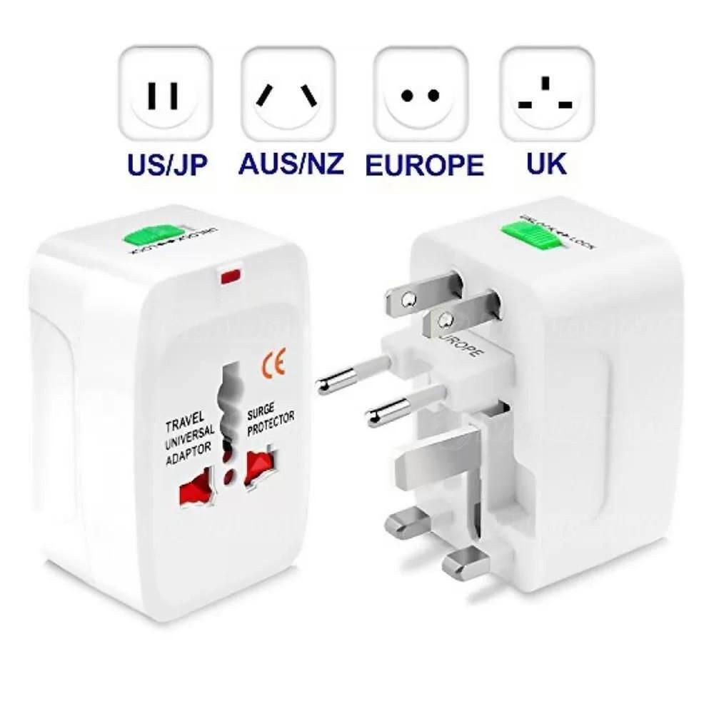 Adaptador viagem tomada universal uk usa europa asia
