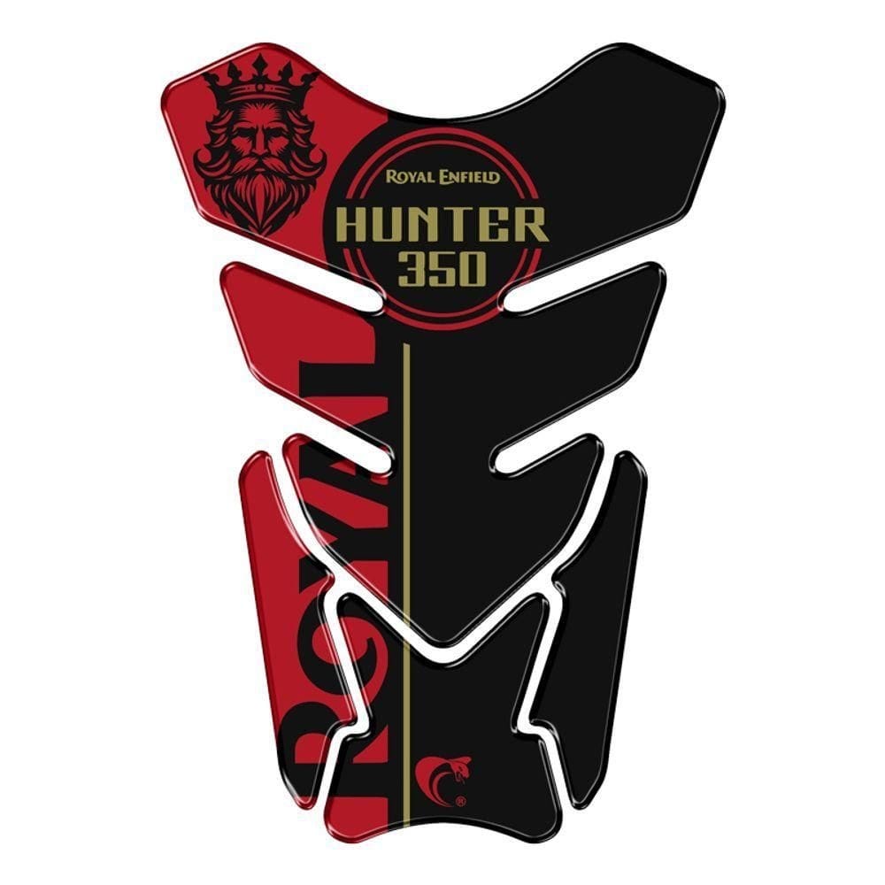 Protetor Adesivo Moto Resinado Hunter 350 Vermelho Cor Preto