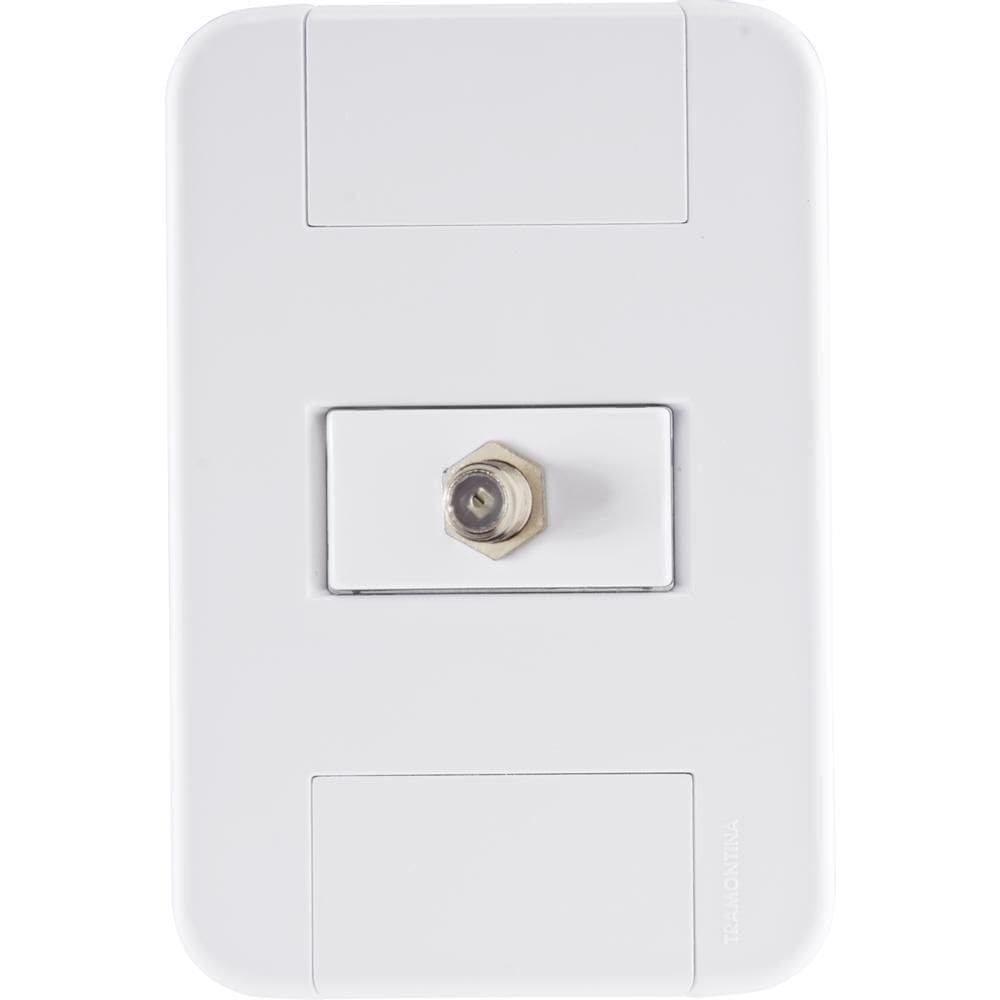 Conj 4x2 1 Tomada Tv/sat Coaxial Tramontina Tablet Branco