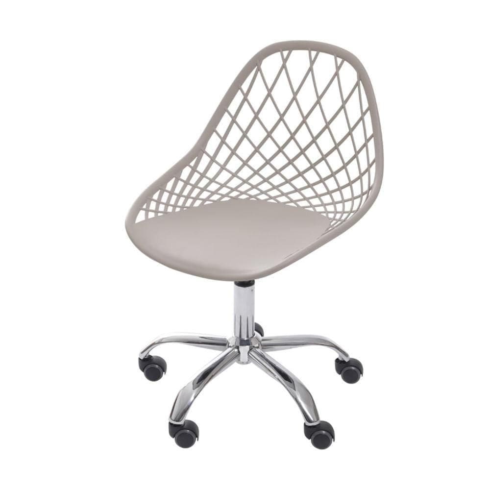 Cadeira Giratória Kaila Polipropileno Fendi Base Rodizio