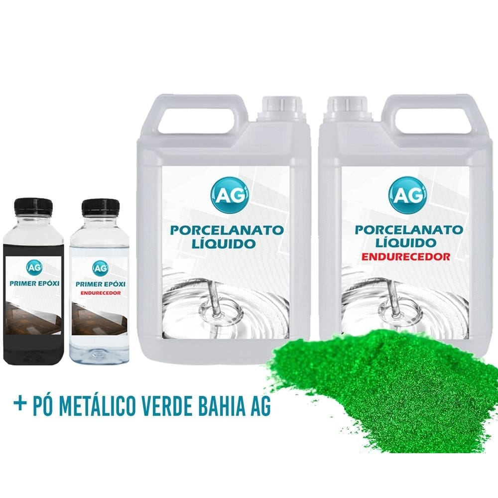 Kit porcelanato líquido metálico verde bahia ag por m 20m