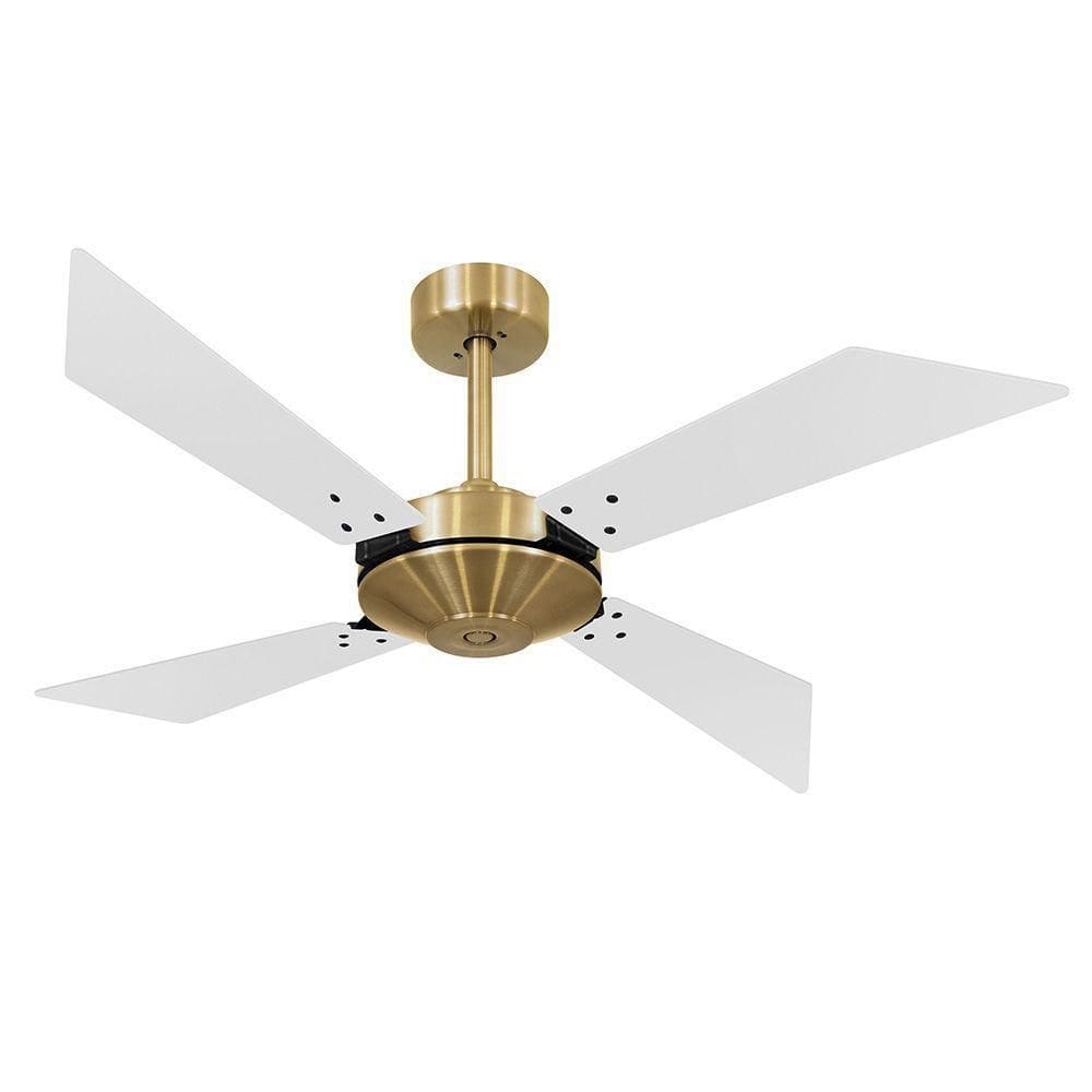 Ventilador Teto Volare Dourado 4 Pás Brancas 220V