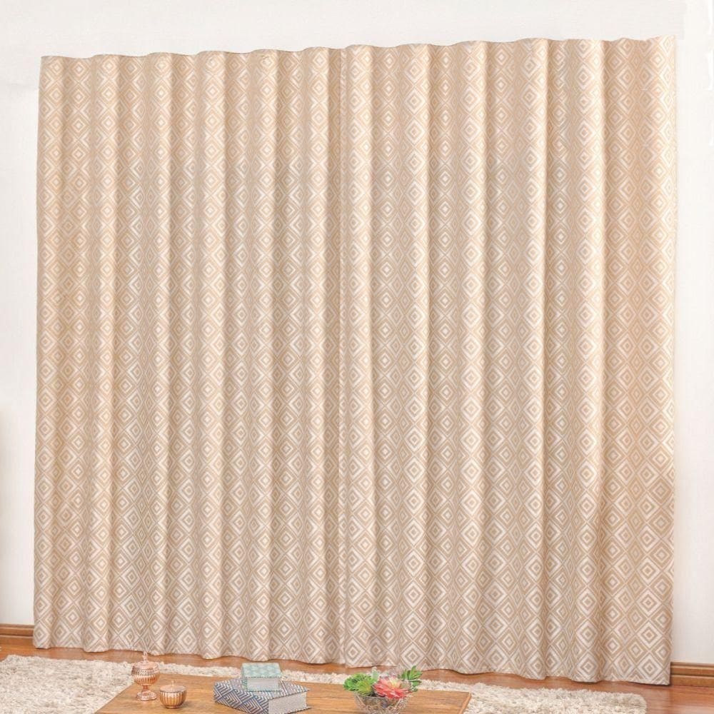 Cortina em jacquard bahamas 4,00 x 2,70 trilho suisso - bege