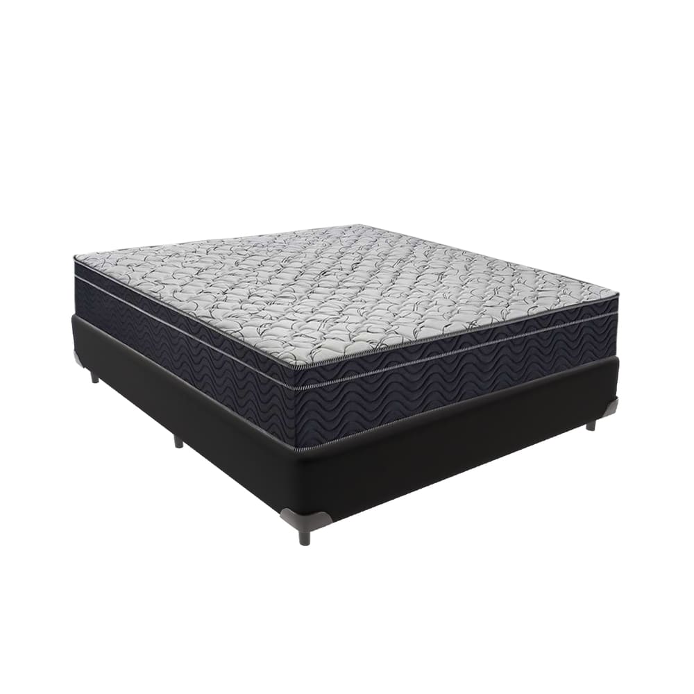 Cama Box Preto Casal Conjunto Extra Firme Airtech Ortobom