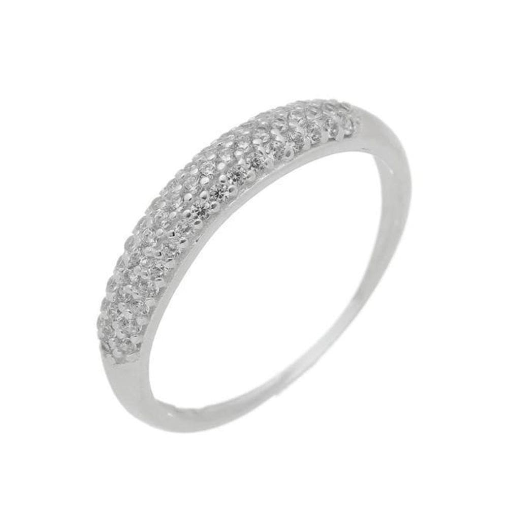 Anel prata 925 3 fileiras zircônia - anti alérgico
