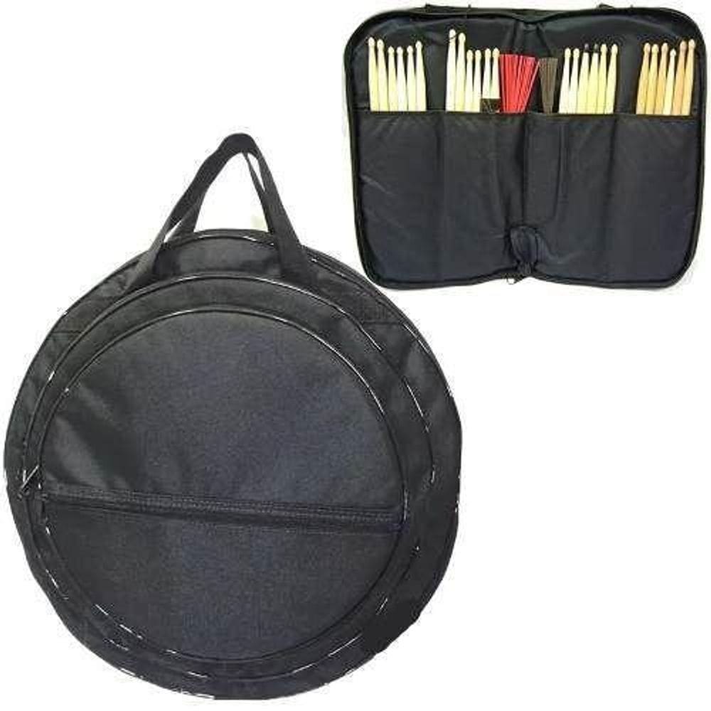 Kit capa para pratos ultra resistente + capa para baquetas