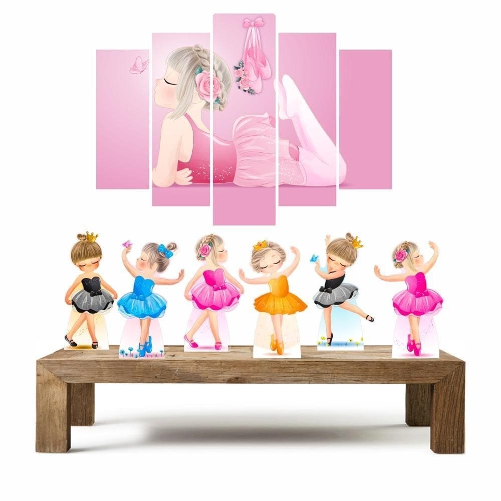 Kit Decoração Festa Bailarinas Aquarela Coloridas Dançando