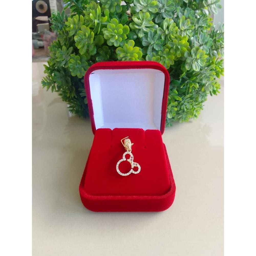 Berloque minnie pedras banhado ouro 18k - jhulias joias
