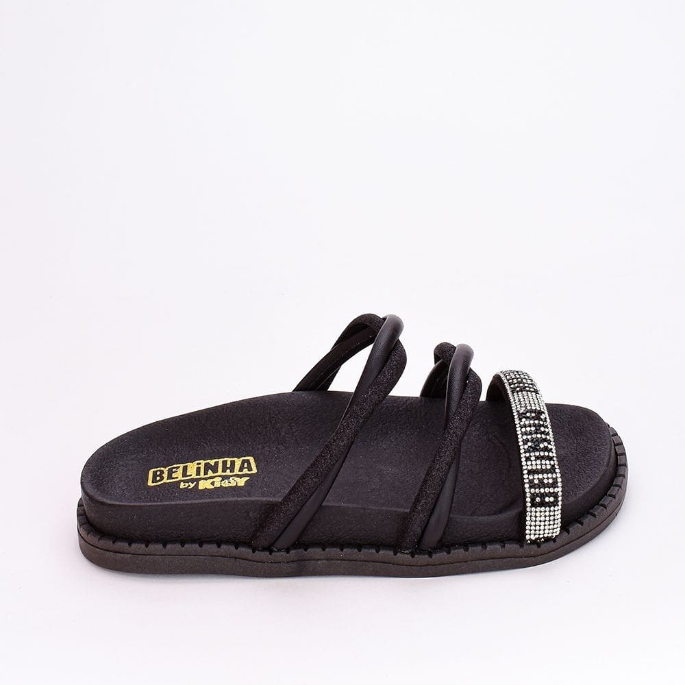 Sandália Papete Birken Infantil Fashion Belinha Preto