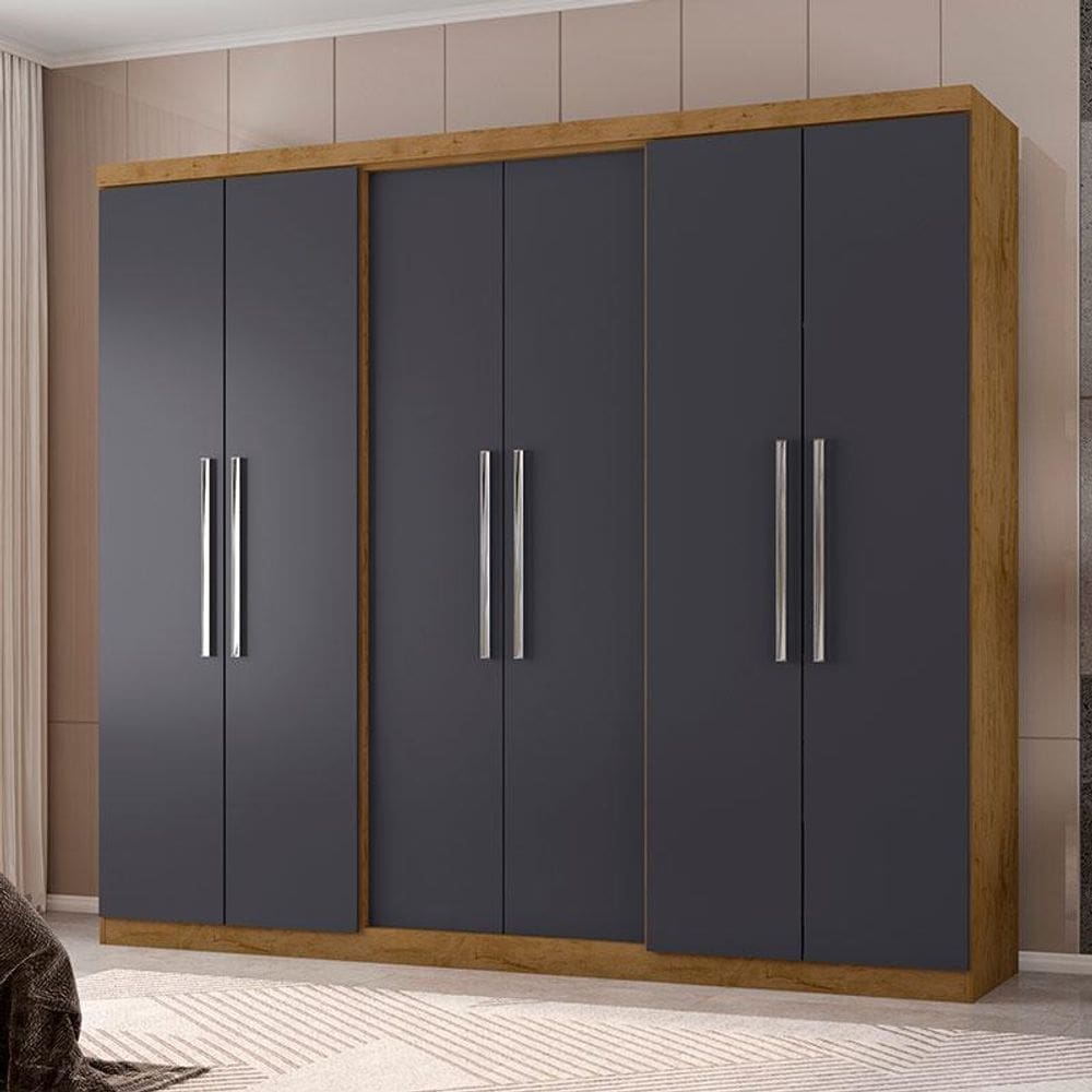Guarda Roupa Casal Ambiente Prime 6000 Freijó Carbono - Araplac