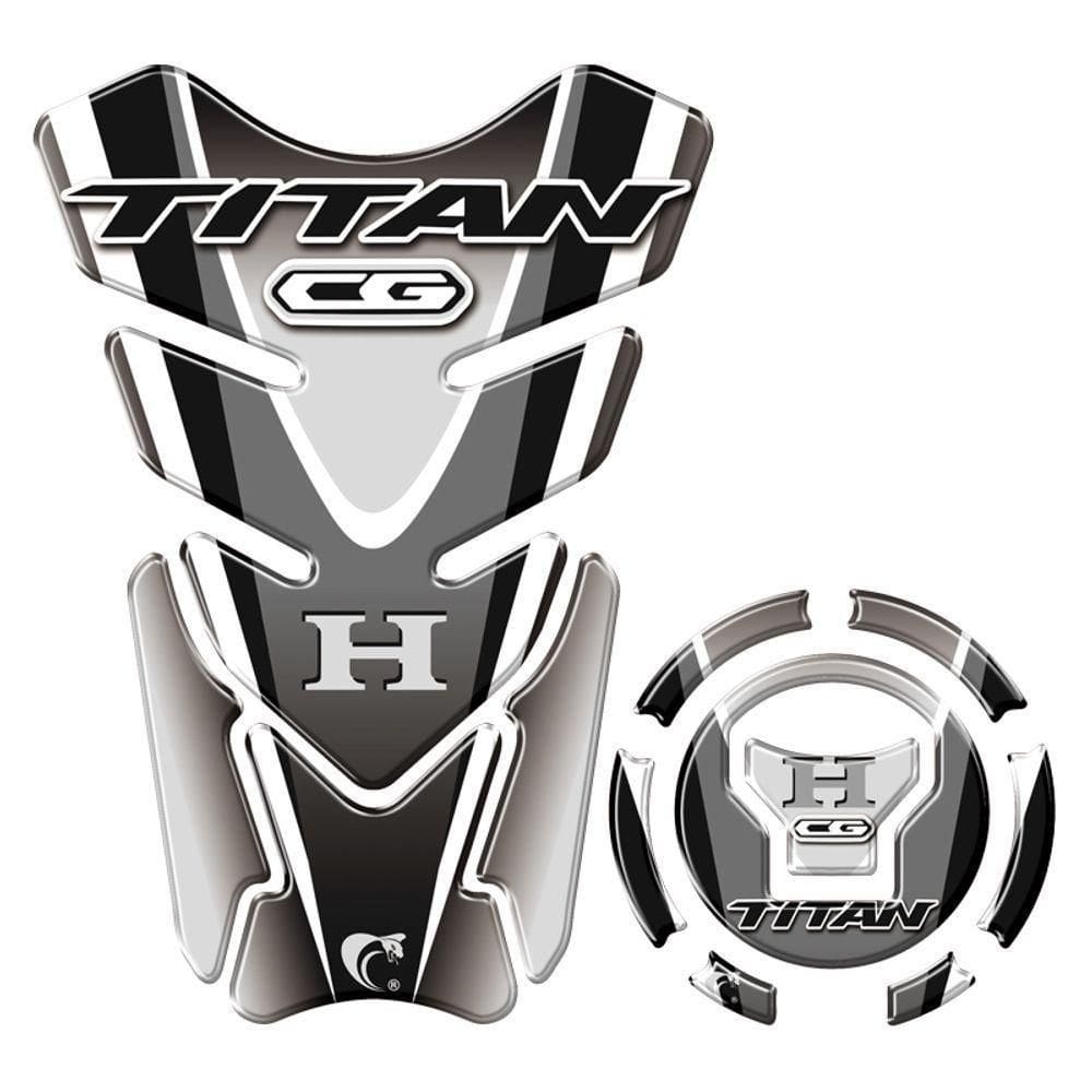 Kit Adesivo Protetor De Tanque E Bocal Honda Cg Titan Preto Preto