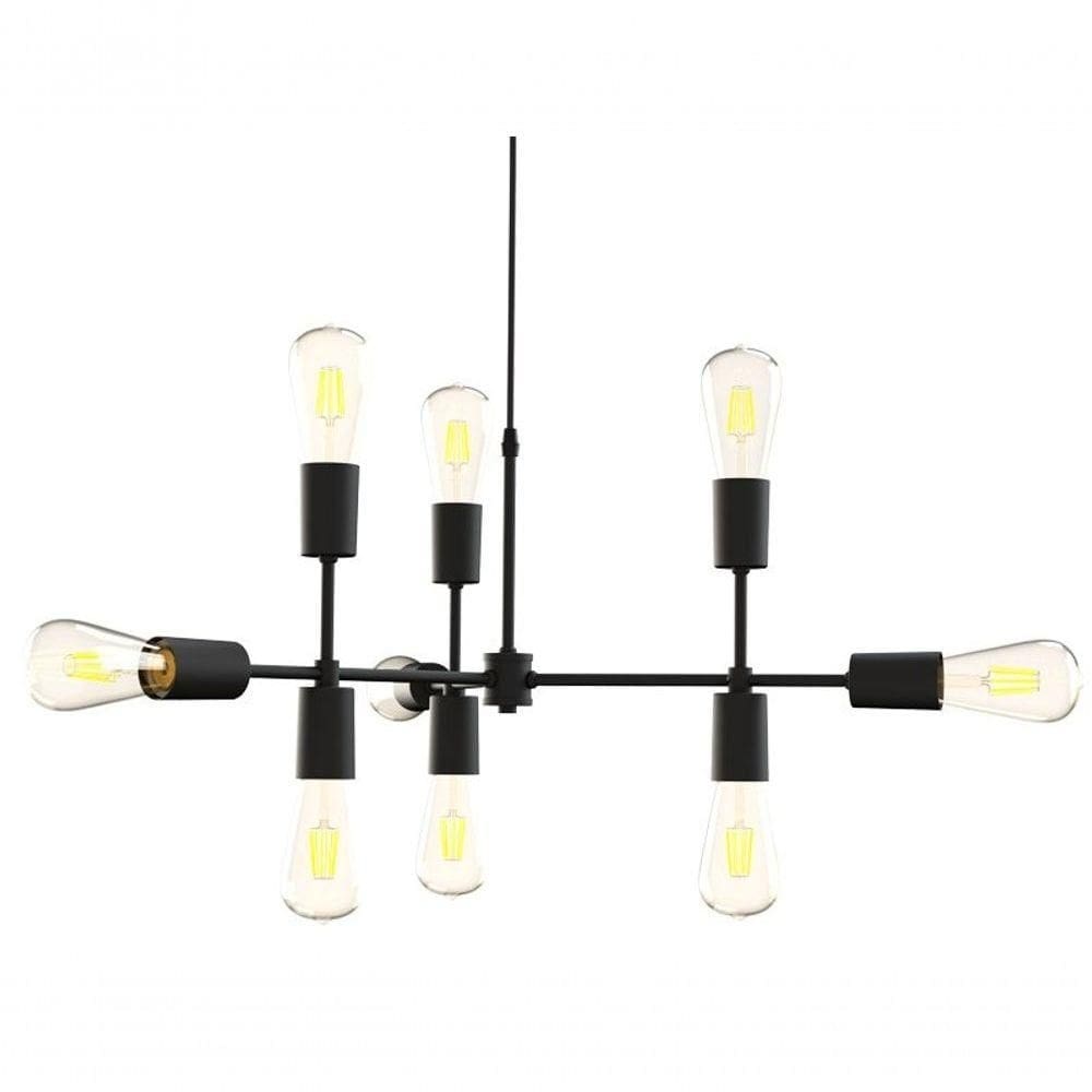 Lustre Pendente Equilibrium Preto Para 9 Lâmpadas Bivolt Taschibra