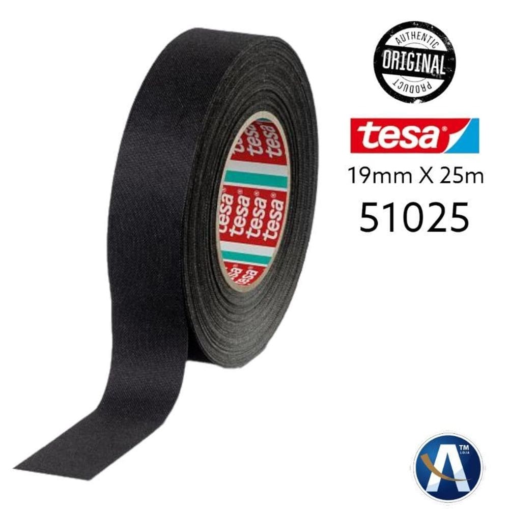 Fita isolante tecido lonada chicote 19mmx25m  tesa