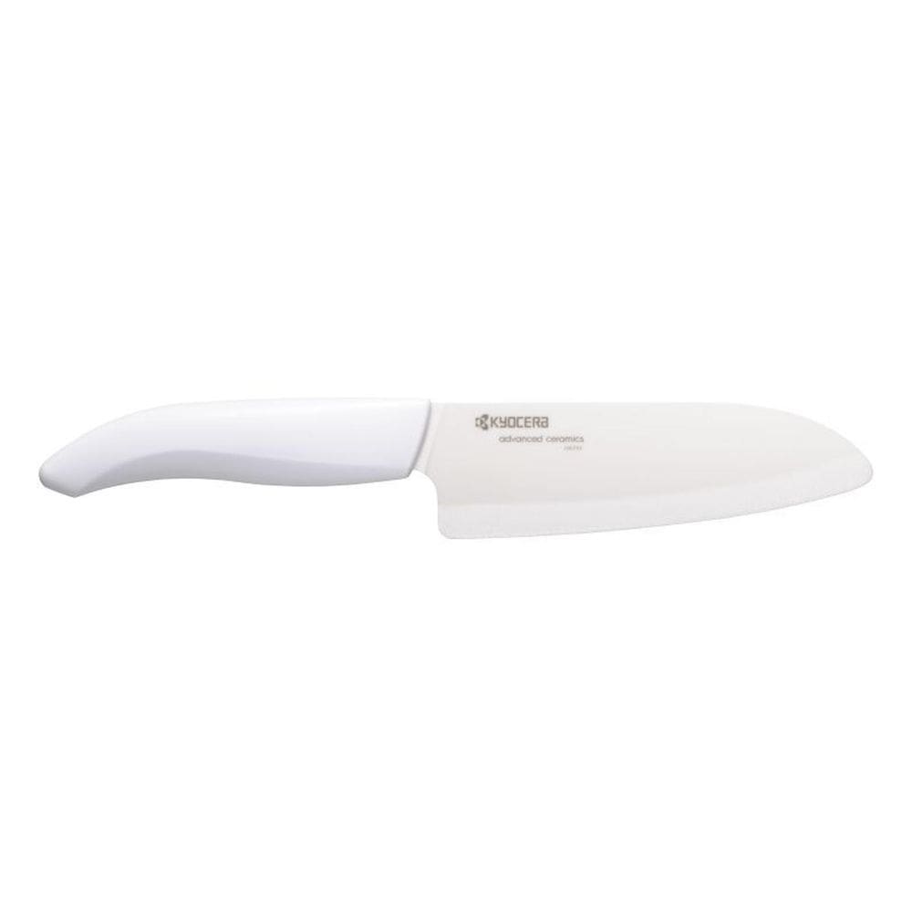 Faca ceramica branca 5.5” santoku cabo branco