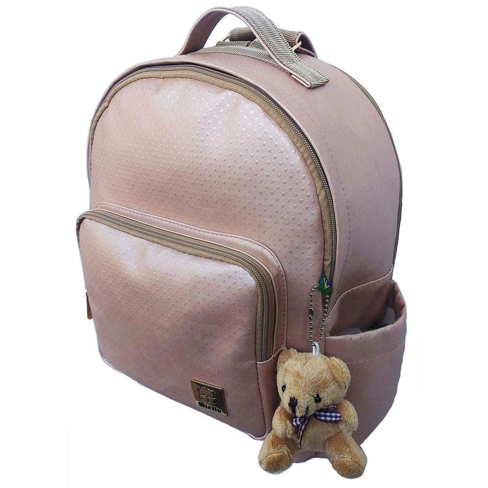 Mochila maternidade bolsa bebe menina menino rose