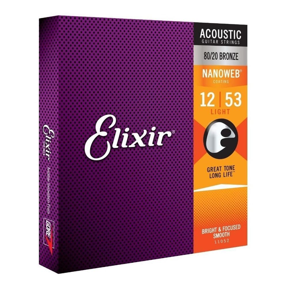 Encordoamento para violão elixir .012 bronze nanoweb 11052