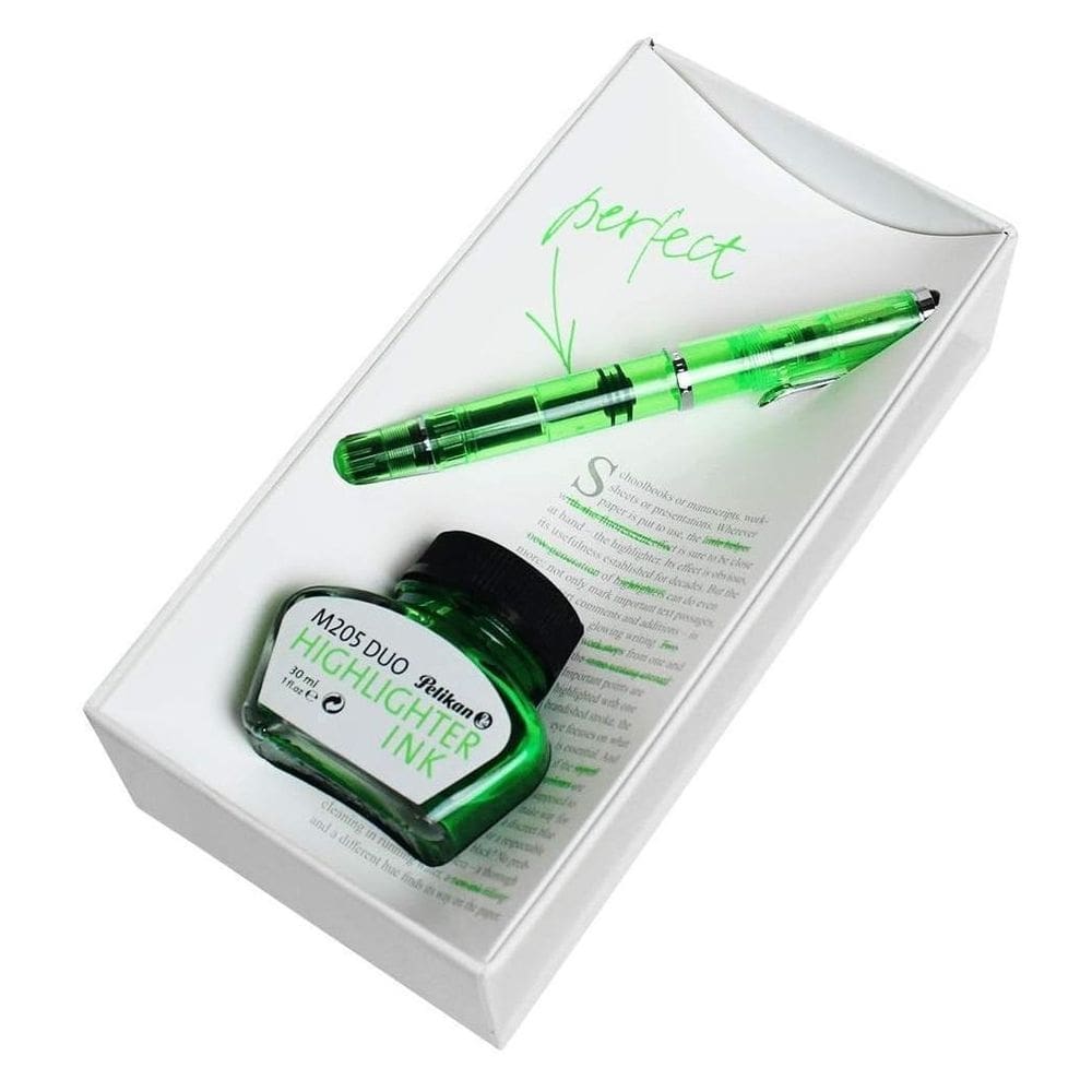 Caneta Tinteiro Pelikan Duo M205 Verde - Estojo + Tinta