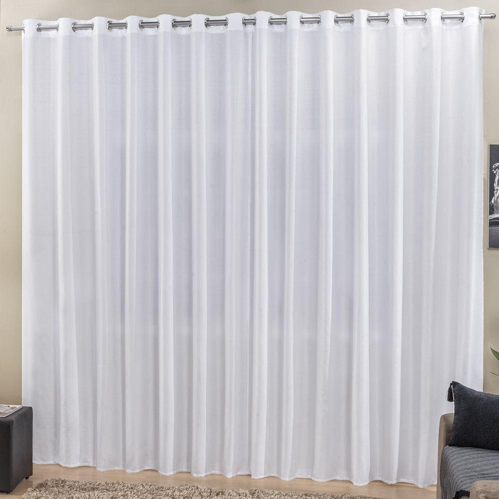 Cortina 4m escritório ráfia trilho suisso baratissima branca