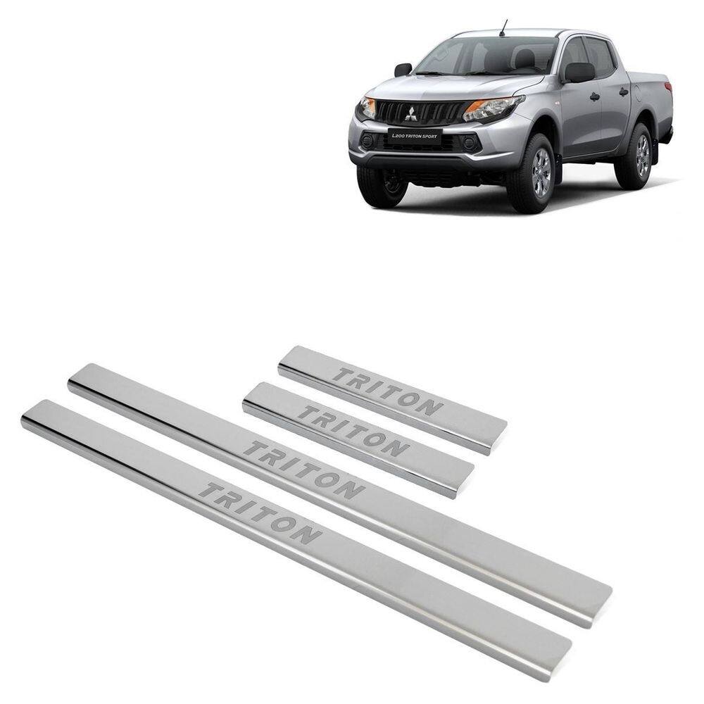 Soleira inox cromada 4 porta gravada laser triton sport 2018