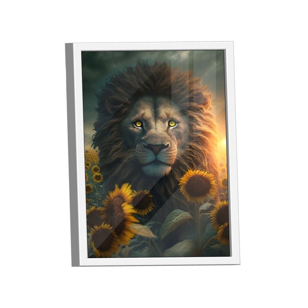 Quadro Leão Girassol -- Br Artes