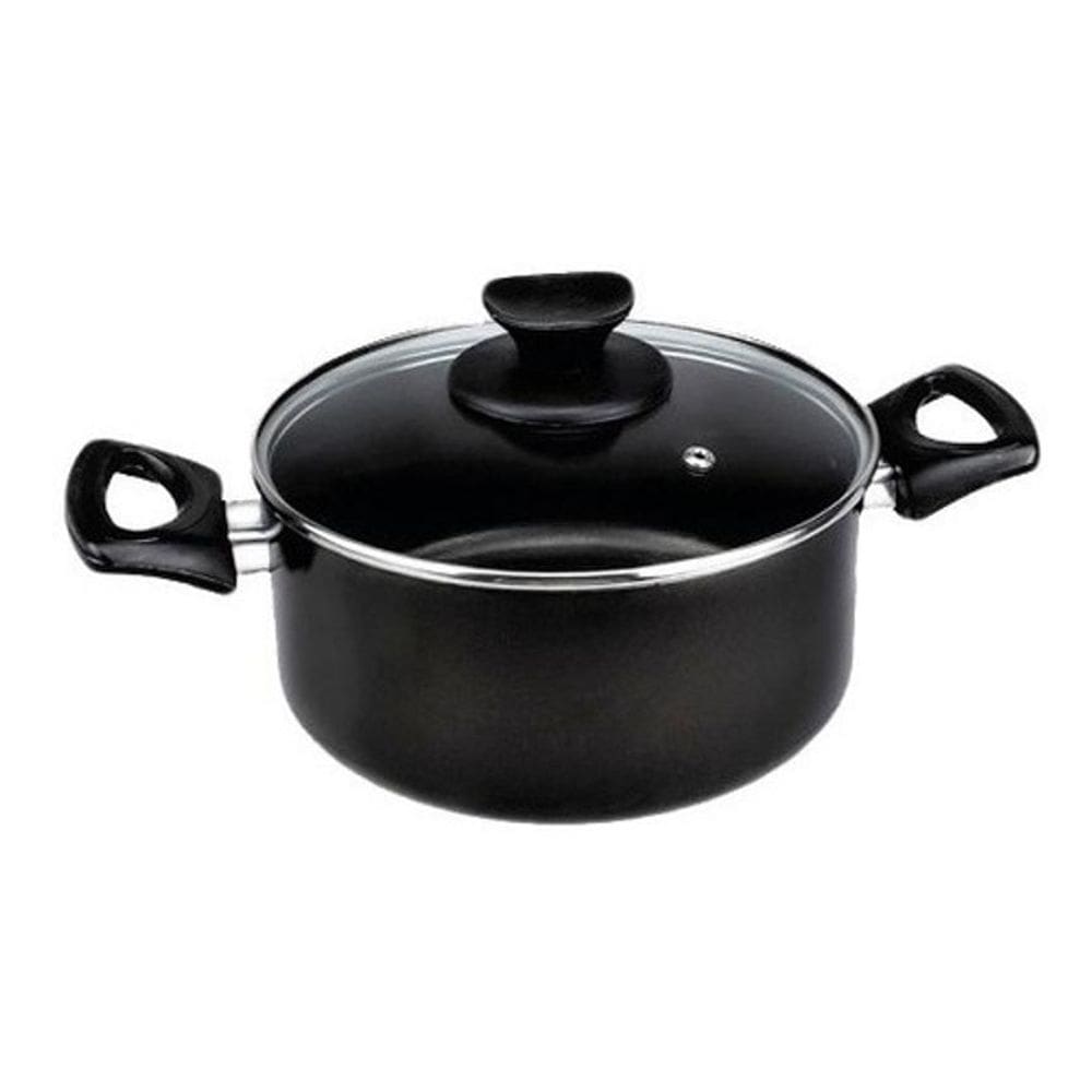 Panela antiaderente grossa tampa de vidro 22cm