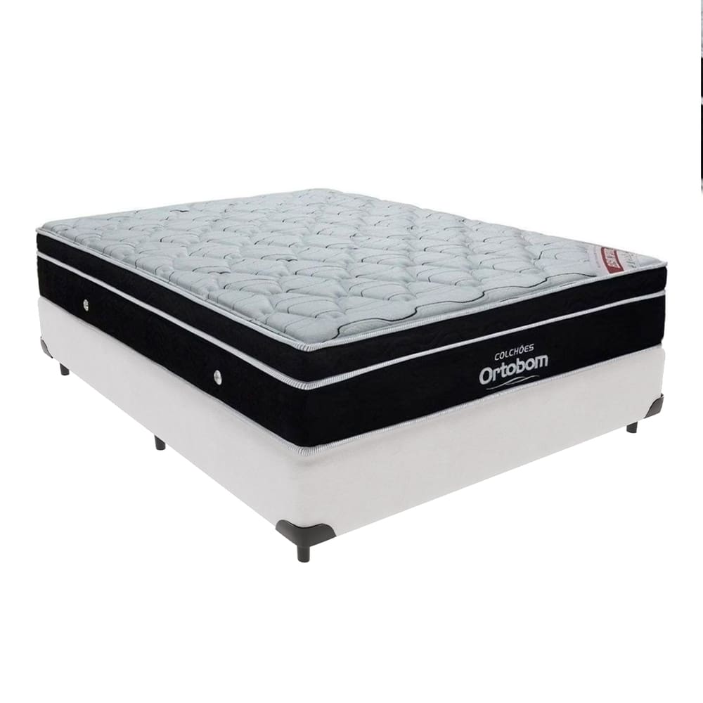 Colchão Elegant Ortobom Base Branco Casal Molas Ensacadas